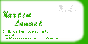 martin lommel business card